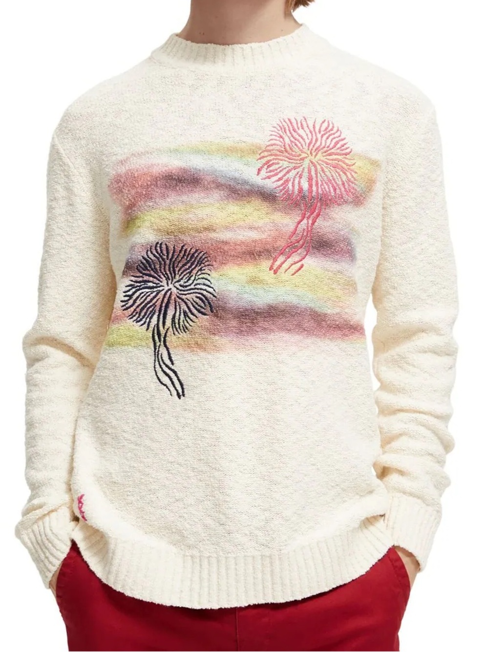 Scotch & Soda Amsterdam Cotton-Blend Boucle Pullover Sweater UNISEX